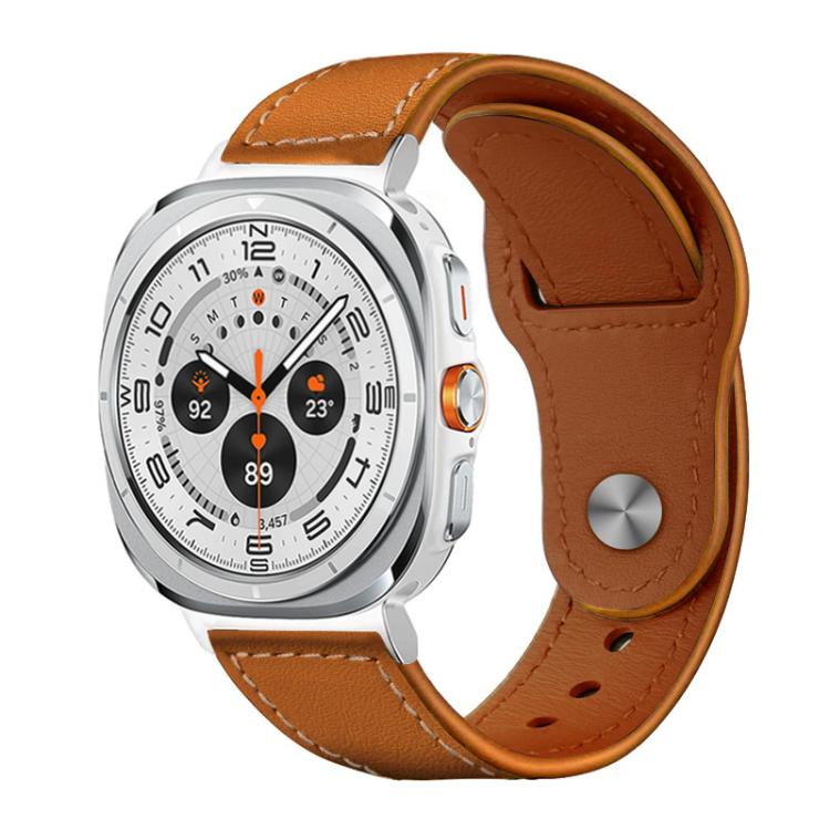xDfind Rivet Buckle Genuine Leather Watch Band, For Samsung Galaxy Watch Ultra / Ultra 2025, For Samsung Galaxy Watch8 / 8 Classic