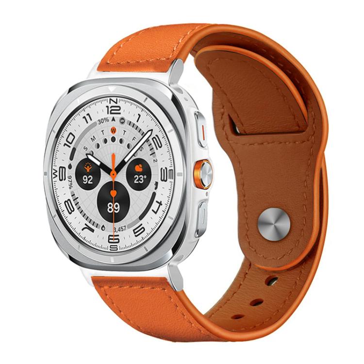 xDfind Rivet Buckle Genuine Leather Watch Band, For Samsung Galaxy Watch Ultra / Ultra 2025, For Samsung Galaxy Watch8 / 8 Classic