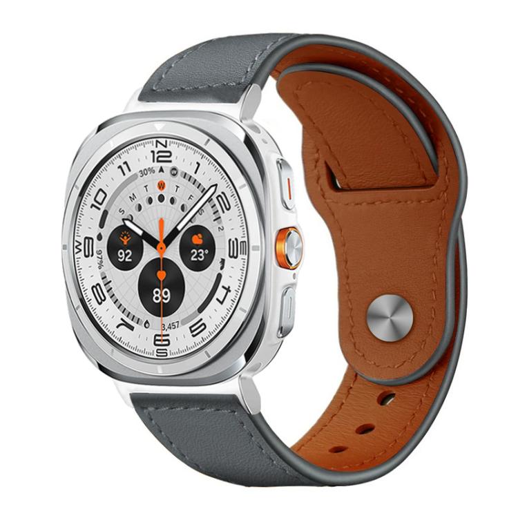 xDfind Rivet Buckle Genuine Leather Watch Band, For Samsung Galaxy Watch Ultra / Ultra 2025, For Samsung Galaxy Watch8 / 8 Classic