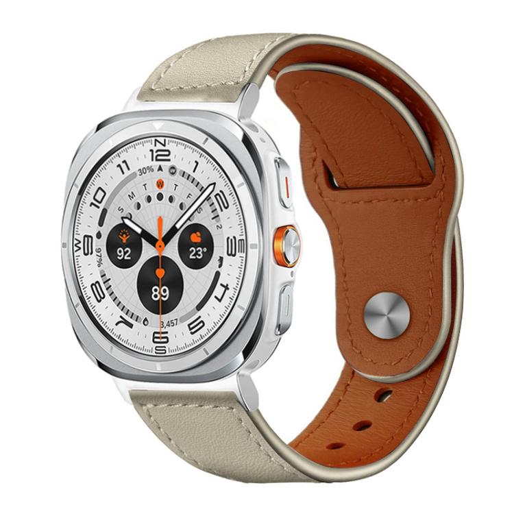 xDfind Rivet Buckle Genuine Leather Watch Band, For Samsung Galaxy Watch Ultra / Ultra 2025, For Samsung Galaxy Watch8 / 8 Classic