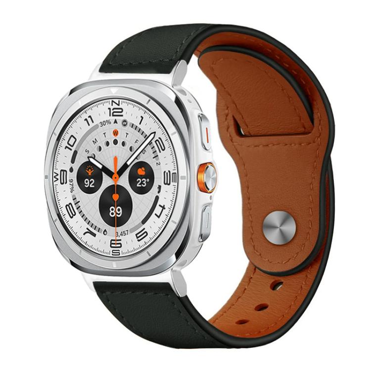 xDfind Rivet Buckle Genuine Leather Watch Band, For Samsung Galaxy Watch Ultra / Ultra 2025, For Samsung Galaxy Watch8 / 8 Classic