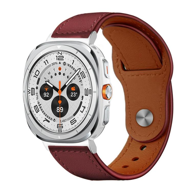 xDfind Rivet Buckle Genuine Leather Watch Band, For Samsung Galaxy Watch Ultra / Ultra 2025, For Samsung Galaxy Watch8 / 8 Classic