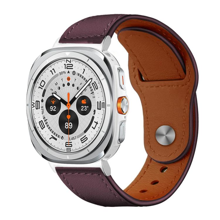 xDfind Rivet Buckle Genuine Leather Watch Band, For Samsung Galaxy Watch Ultra / Ultra 2025, For Samsung Galaxy Watch8 / 8 Classic