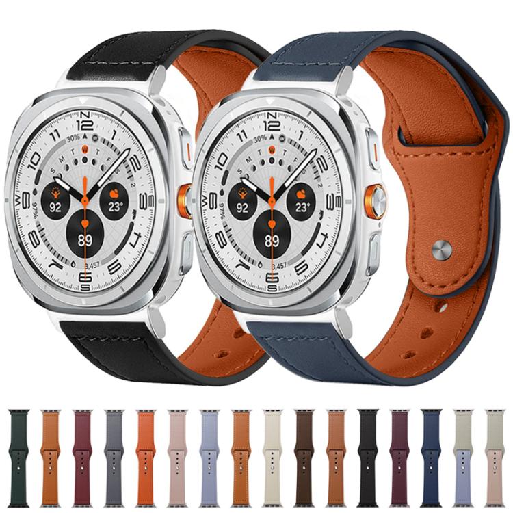xDfind Rivet Buckle Genuine Leather Watch Band, For Samsung Galaxy Watch Ultra / Ultra 2025, For Samsung Galaxy Watch8 / 8 Classic