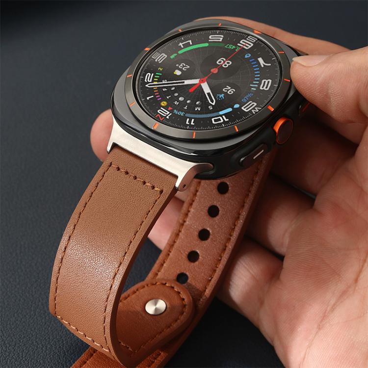 xDfind Rivet Buckle Genuine Leather Watch Band, For Samsung Galaxy Watch Ultra / Ultra 2025, For Samsung Galaxy Watch8 / 8 Classic