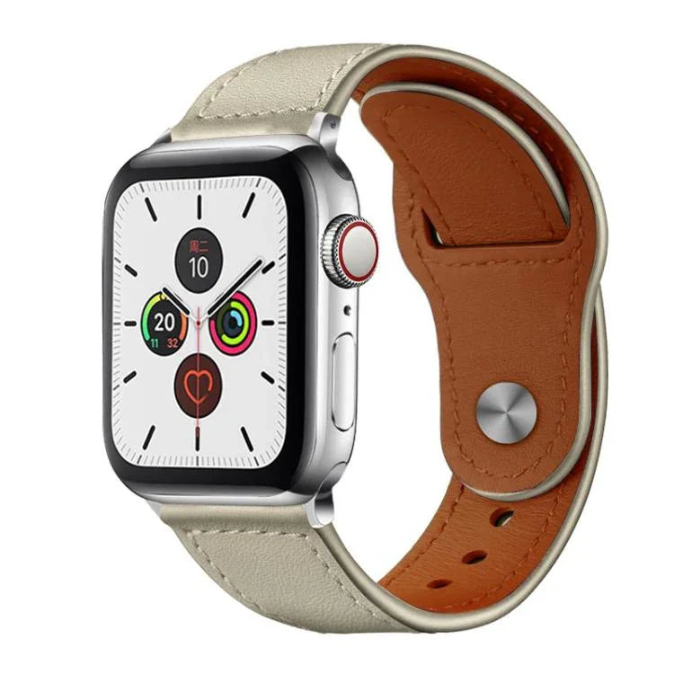 xDfind Rivet Buckle Genuine Leather Watch Band, For Apple Watch 42 / 44 / 45 / 46 / 49mm, For Apple Watch 38 / 40 / 41 / S10 42mm