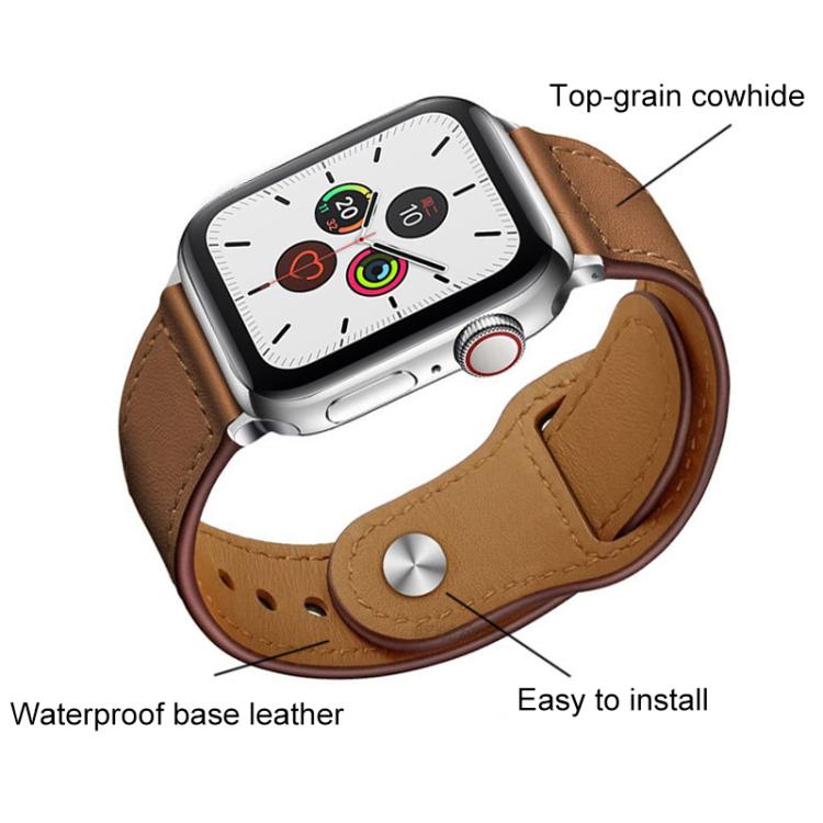 xDfind Rivet Buckle Genuine Leather Watch Band, For Apple Watch 42 / 44 / 45 / 46 / 49mm, For Apple Watch 38 / 40 / 41 / S10 42mm