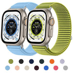 xDfind Armband aus gewebtem Nylon mit Klettverschluss, passend für Apple Watch 42 / 44 / 45 / 46 / 49 mm, Apple Watch 38 / 40 / 41 / S10 42 mm
