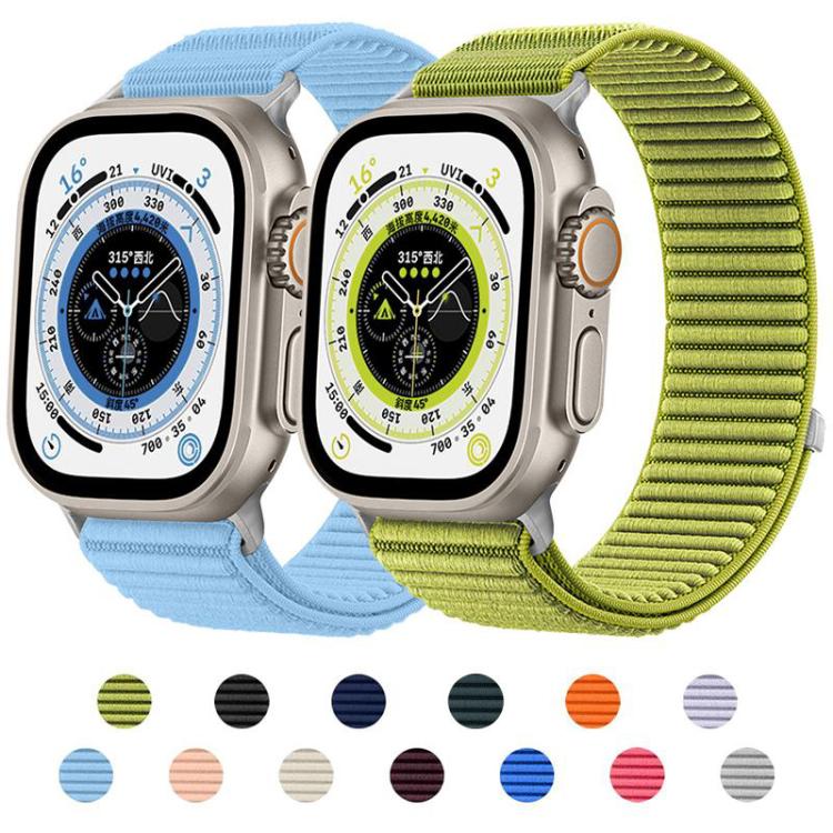 xDfind Armband aus gewebtem Nylon mit Klettverschluss, passend für Apple Watch 42 / 44 / 45 / 46 / 49 mm, Apple Watch 38 / 40 / 41 / S10 42 mm