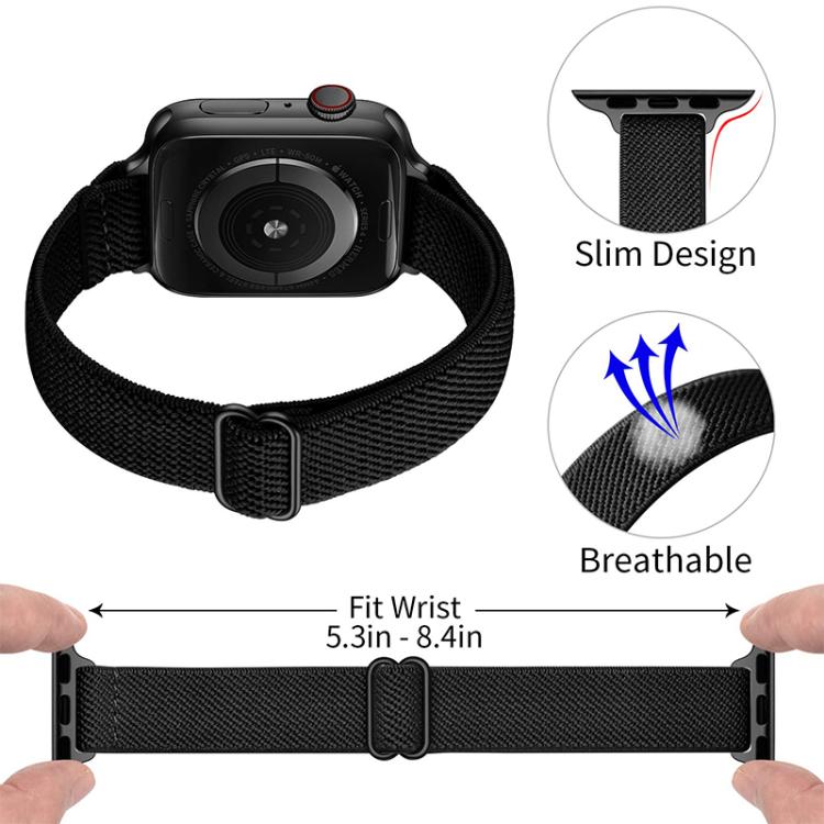 xDfind Ladder Buckle Small Waist Elastic Nylon Watch Band, For Apple Watch 42 / 44 / 45 / 46 / 49mm, For Apple Watch 38 / 40 / 41 / S10 42mm