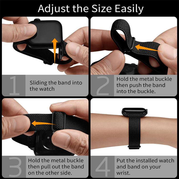 xDfind Ladder Buckle Small Waist Elastic Nylon Watch Band, For Apple Watch 42 / 44 / 45 / 46 / 49mm, For Apple Watch 38 / 40 / 41 / S10 42mm