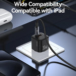 USAMS CC263 30W GaN USB-C / Type-C, USB Dual-port Mini Fast Charger, CC263