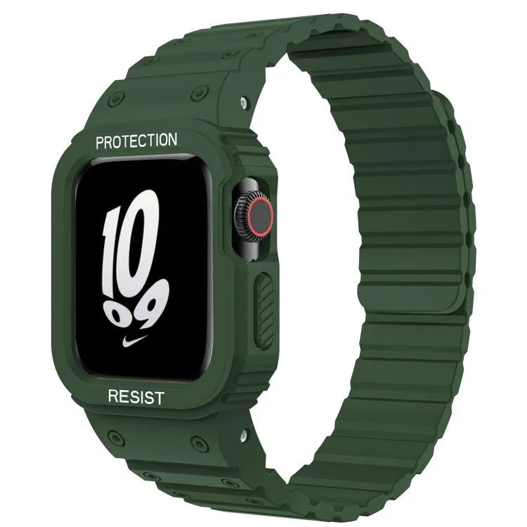 xDfind Magnetic Silicone Watch Band with Integrated Watch Cover, For Apple Watch 42 / 44 / 45mm, For Apple Watch Series 10 / 11 46mm, For Apple Watch Series 10 / 11 42mm, For Apple Watch Ultra 3 / 2 / 1 49mm, For Apple Watch 38 / 41mm