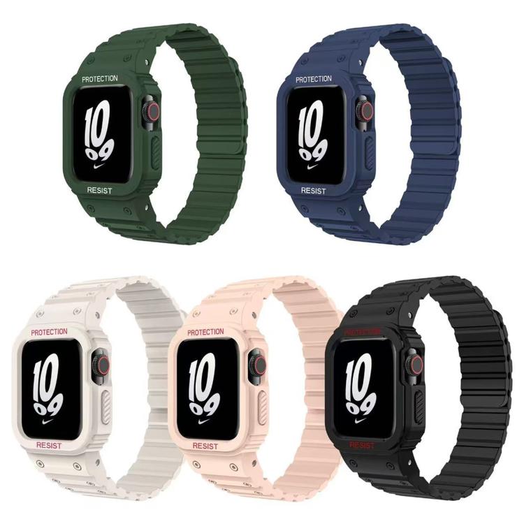 xDfind Magnetic Silicone Watch Band with Integrated Watch Cover, For Apple Watch 42 / 44 / 45mm, For Apple Watch Series 10 / 11 46mm, For Apple Watch Series 10 / 11 42mm, For Apple Watch Ultra 3 / 2 / 1 49mm, For Apple Watch 38 / 41mm