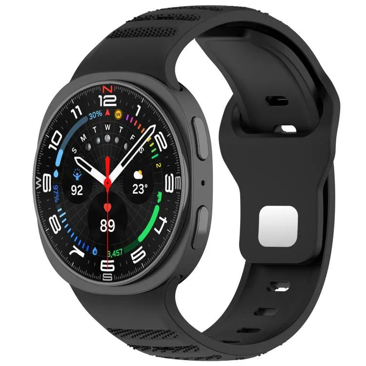 xDfind Round Dots Silver Stud Buckle Silicone Watch Band, For Samsung Galaxy Watch Ultra/Ultra 2025, For Samsung Galaxy Watch8 / 8 Classic