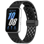 xDfind Hole Style Magnetic Black Buckle Silicone Watch Band, For Samsung Galaxy Fit3