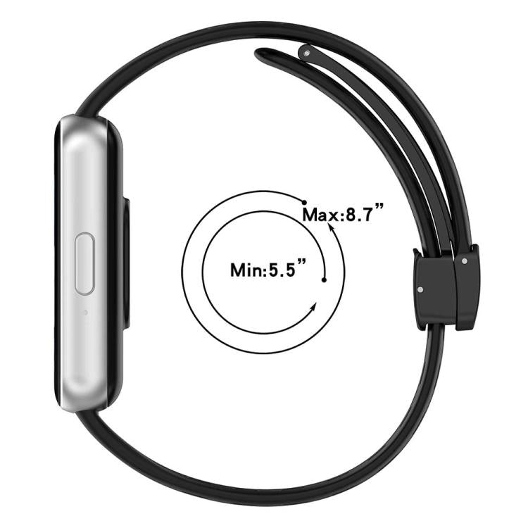 xDfind Hole Style Magnetic Black Buckle Silicone Watch Band, For Samsung Galaxy Fit3