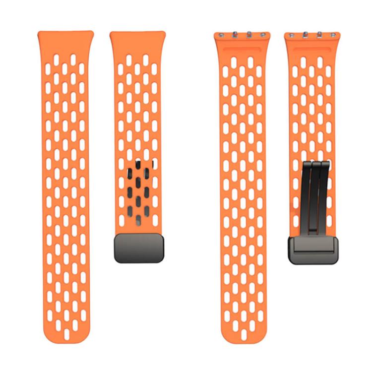 xDfind Hole Style Magnetic Black Buckle Silicone Watch Band, For Samsung Galaxy Fit3