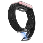 xDfind Hole Style Magnetic Black Buckle Silicone Watch Band, For Samsung Galaxy Fit3