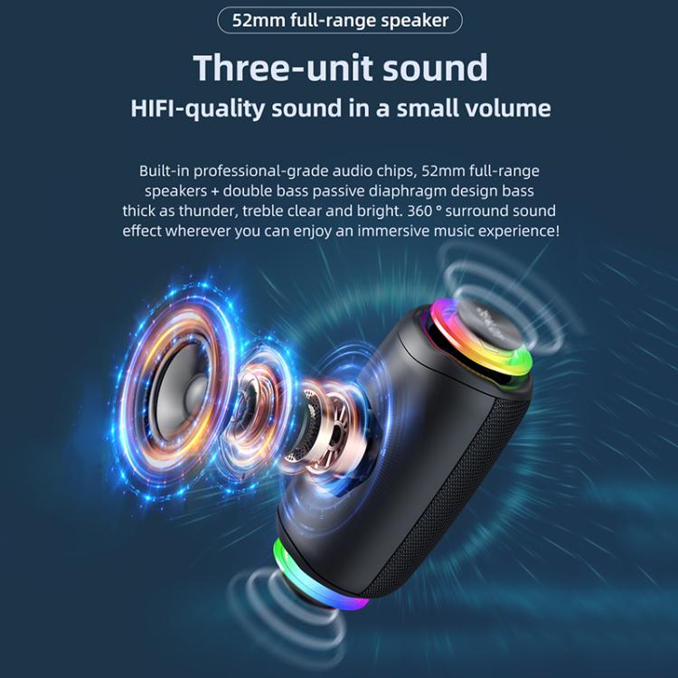 Zealot M2 8W Portable Outdoor RGB Bluetooth Speaker, with 2pcs Microphones, with 1pc Microphone