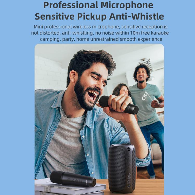 Zealot M2 8W Portable Outdoor RGB Bluetooth Speaker, with 2pcs Microphones, with 1pc Microphone