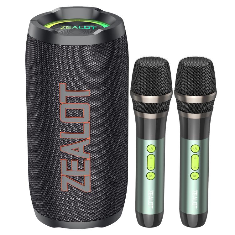 Zealot S76 50W Portable Outdoor RGB Bluetooth Speaker, with 2pcs Microphones, with 1pc Microphone, without Microphone