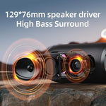 Zealot S76 50W Portable Outdoor RGB Bluetooth Speaker, with 2pcs Microphones, with 1pc Microphone, without Microphone