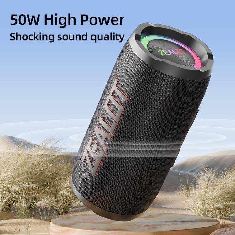 Zealot S76 50W Portable Outdoor RGB Bluetooth Speaker, with 2pcs Microphones, with 1pc Microphone, without Microphone