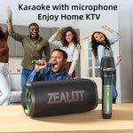 Zealot S76 50W Portable Outdoor RGB Bluetooth Speaker, with 2pcs Microphones, with 1pc Microphone, without Microphone