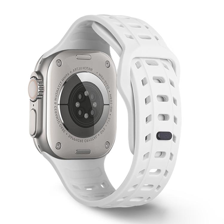 Shark Texture Holes Silicone Watch Band, For Apple Watch 46mm / 49mm / 45mm / 44mm