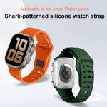 Shark Texture Holes Silicone Watch Band, For Apple Watch 46mm / 49mm / 45mm / 44mm
