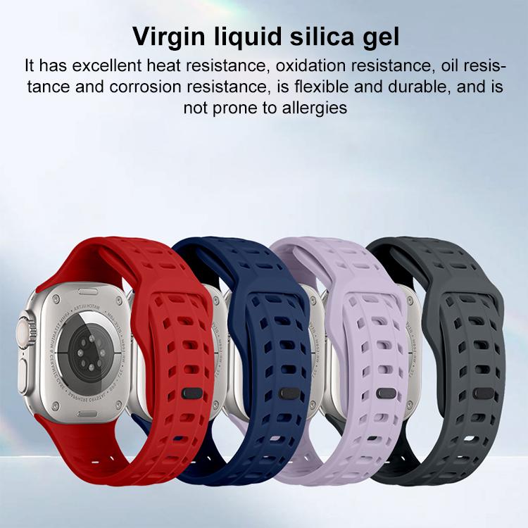 Shark Texture Holes Silicone Watch Band, For Apple Watch 46mm / 49mm / 45mm / 44mm