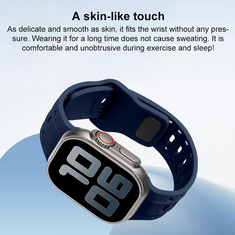 Shark Texture Holes Silicone Watch Band, For Apple Watch 46mm / 49mm / 45mm / 44mm