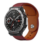 xDfind Rivet Buckle Genuine Leather Watch Band, For Amazfit T-Rex 3