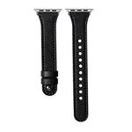 xDfind Double Ring Single Rivet Genuine Leather Watch Band, For Apple Watch 42 / 44 / 45 / 46 / 49mm, For Apple Watch 38 / 40 / 41 / S10 42mm