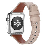 xDfind Double Ring Single Rivet Genuine Leather Watch Band, For Apple Watch 42 / 44 / 45 / 46 / 49mm, For Apple Watch 38 / 40 / 41 / S10 42mm