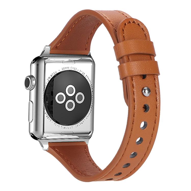 xDfind Double Ring Single Rivet Genuine Leather Watch Band, For Apple Watch 42 / 44 / 45 / 46 / 49mm, For Apple Watch 38 / 40 / 41 / S10 42mm