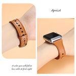 xDfind Double Ring Single Rivet Genuine Leather Watch Band, For Apple Watch 42 / 44 / 45 / 46 / 49mm, For Apple Watch 38 / 40 / 41 / S10 42mm
