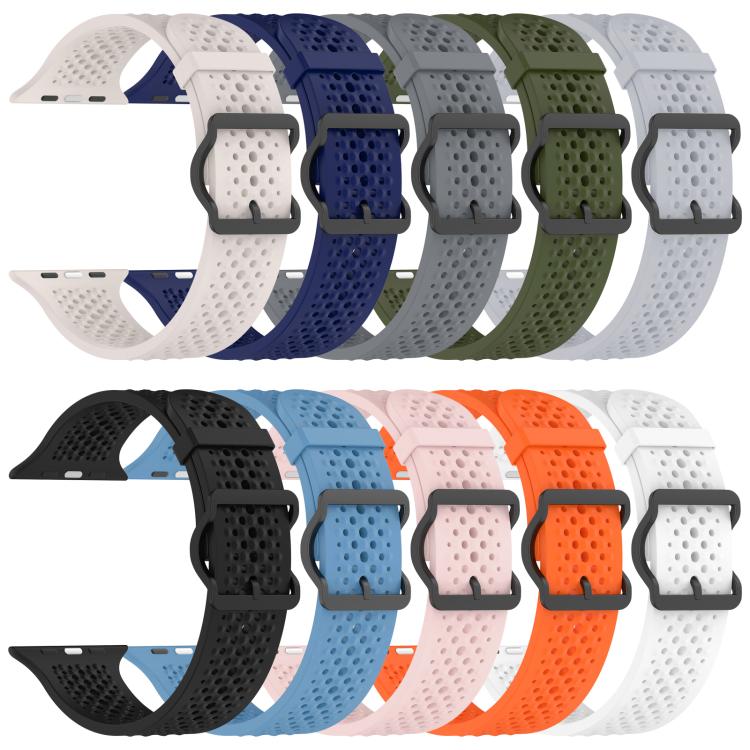 xDfind Breathable Silicone Watch Band, For Apple Watch 42 / 44 / 45 / 46 / 49mm, For Apple Watch 38 / 40 / 41 / S10 42mm