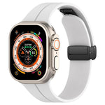 xDfind  Flat Head Groove Folding Black Buckle Silicone Watch Band, For Apple Watch 42 / 44 / 45 / 46 / 49mm, For Apple Watch 38 / 40 / 41 / S10 42mm