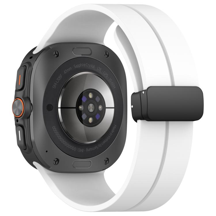 xDfind  Flat Head Groove Folding Black Buckle Silicone Watch Band, For Samsung Galaxy Watch Ultra / Ultra 2025