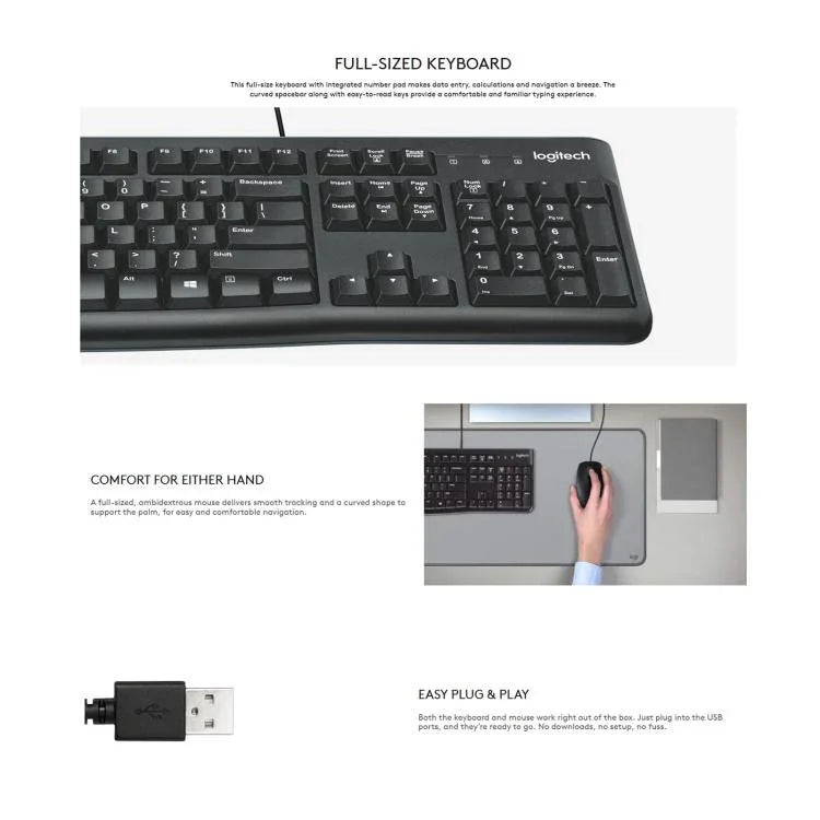 Logitech MK120 Wired Keyboard and Mouse Set