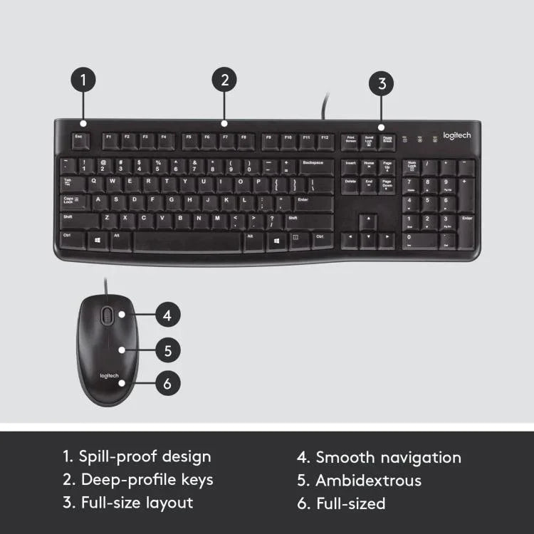 Logitech MK120 Wired Keyboard and Mouse Set