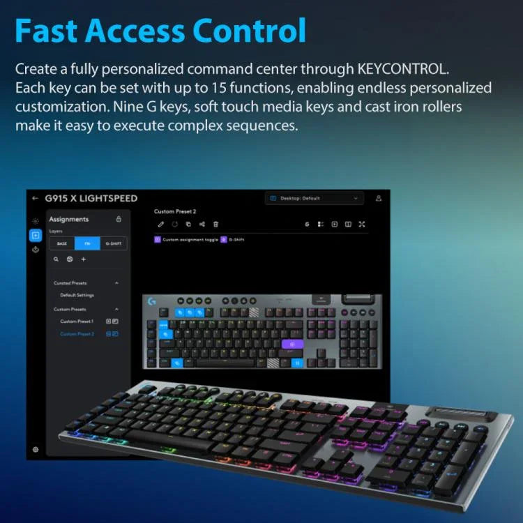 Logitech G915 X LIGHTSPEED Wireless Low Profile Gaming Keyboard