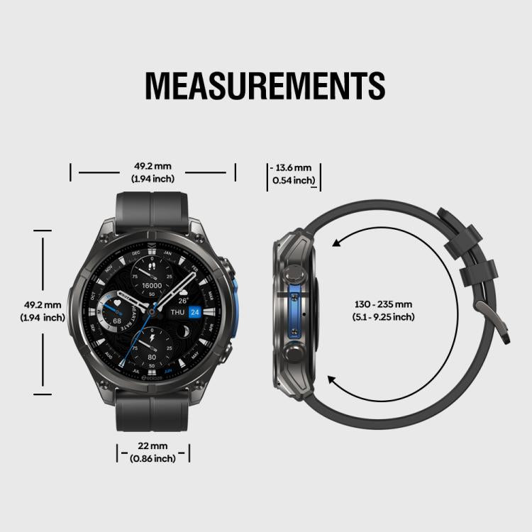 Zeblaze Vibe 8 Rugged Outdoor Smart Watch 1.43 inch Screen 5 ATM & IP69K Built-in Flashlight