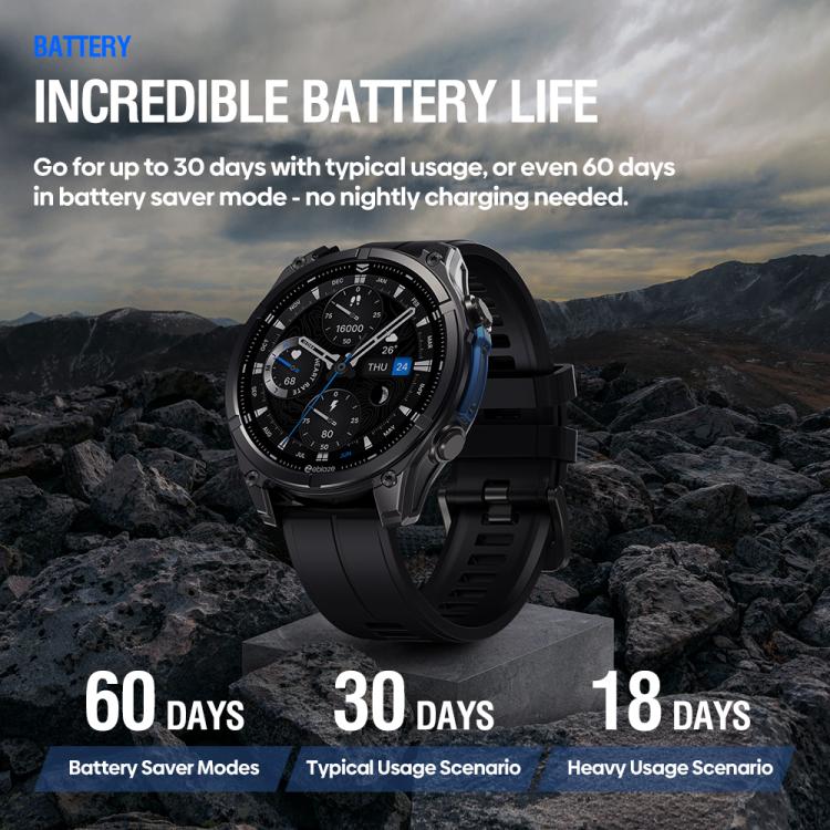 Zeblaze Vibe 8 Rugged Outdoor Smart Watch 1.43 inch Screen 5 ATM & IP69K Built-in Flashlight