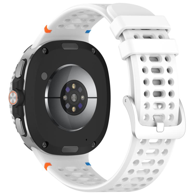 xDfind Alloy Silver Buckle Breathable Hole Silicone Watch Band, For Samsung Galaxy Watch8 / Watch8 Classic