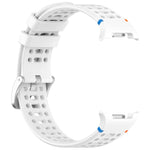 xDfind Alloy Silver Buckle Breathable Hole Silicone Watch Band, For Samsung Galaxy Watch8 / Watch8 Classic