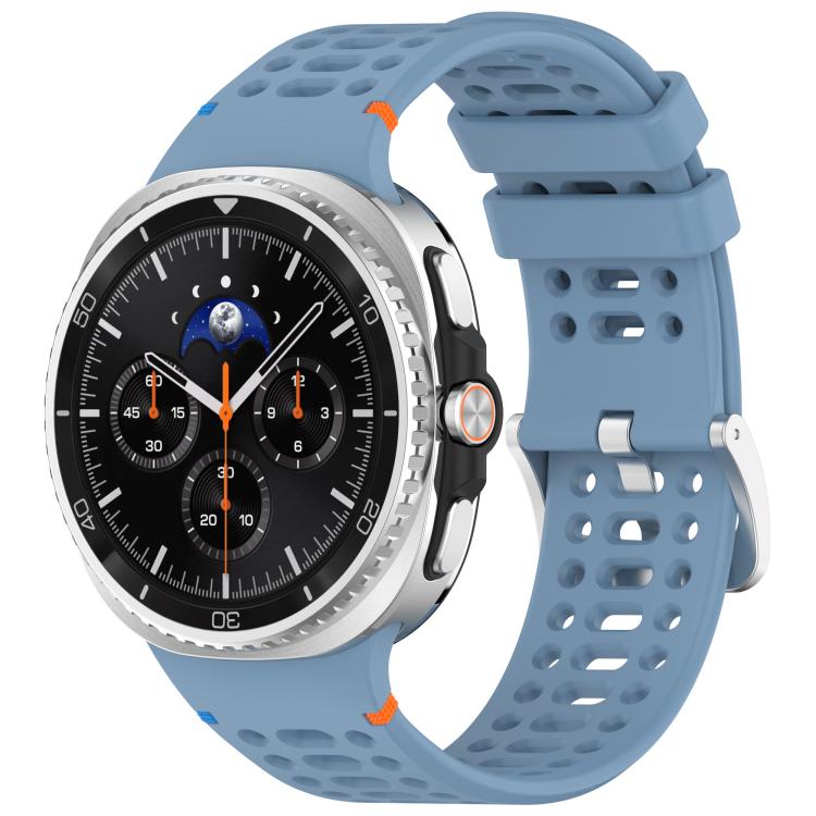 xDfind Alloy Silver Buckle Breathable Hole Silicone Watch Band, For Samsung Galaxy Watch8 / Watch8 Classic