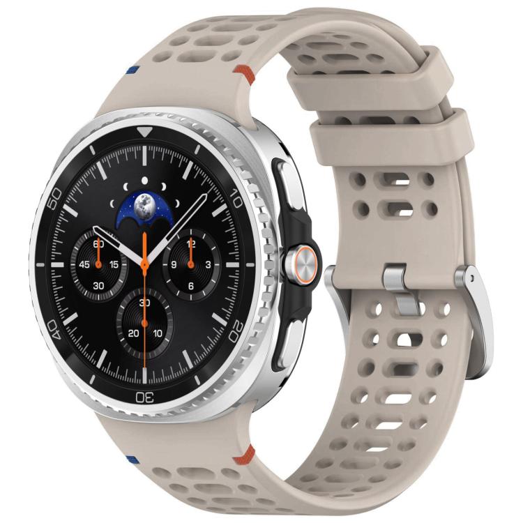 xDfind Alloy Silver Buckle Breathable Hole Silicone Watch Band, For Samsung Galaxy Watch8 / Watch8 Classic